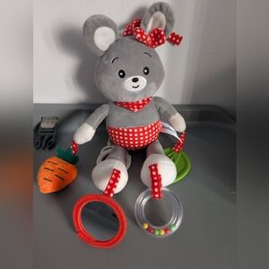 ♻️3/25$♻️Gray and Red Plush Mouse Toy